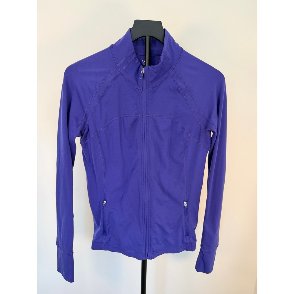 GapFit Womens Spectrum Blue Seamed Full Zip Athletic Jacket S/495401-06 Medium
